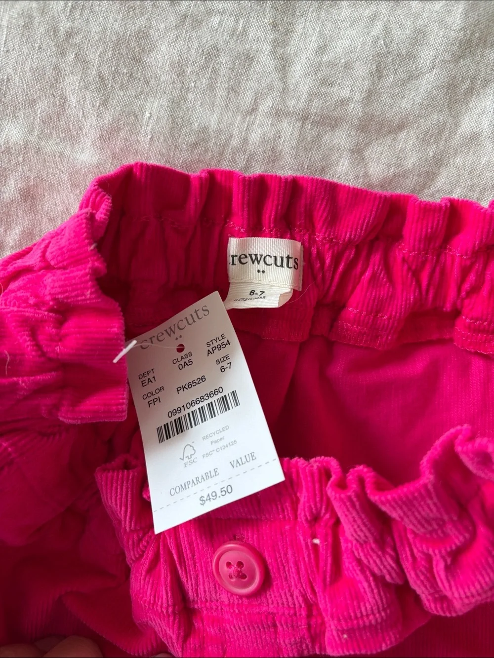 Crewcuts Bright Pink Button-Front Skirt